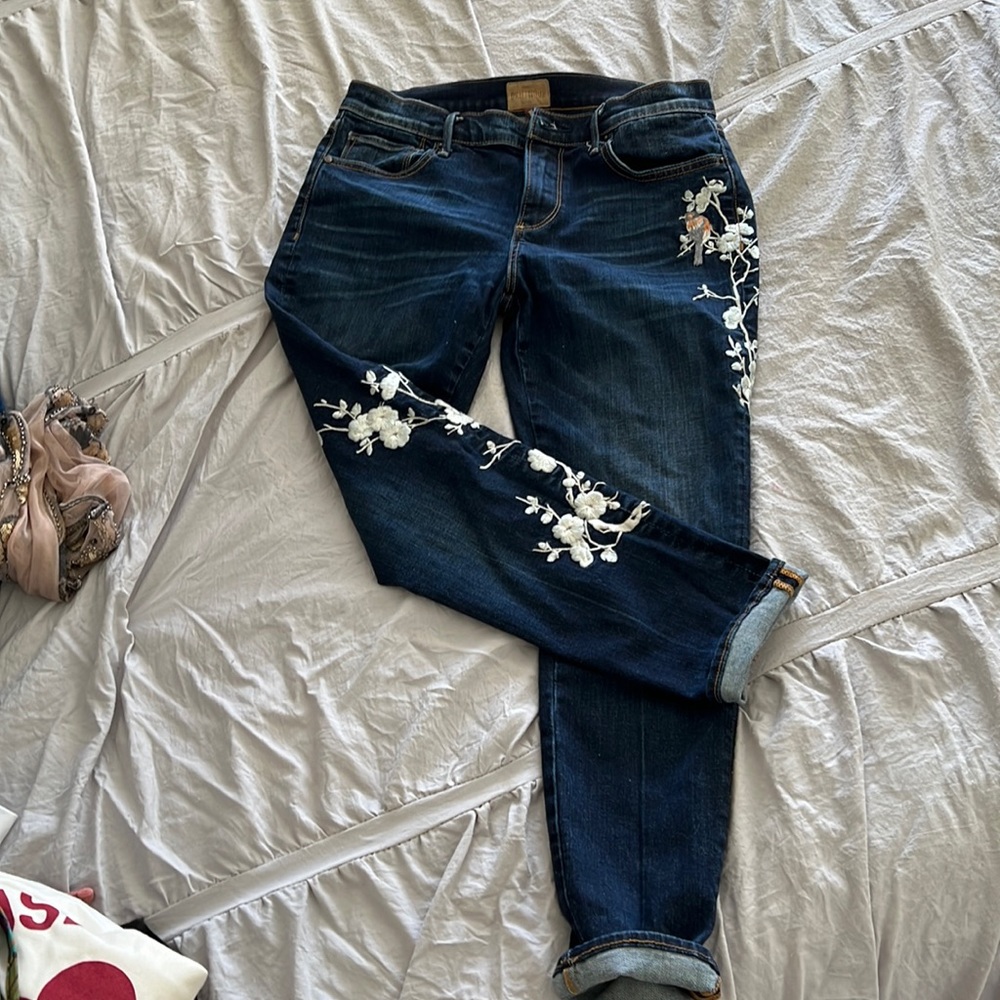 Free people embroidered jeans